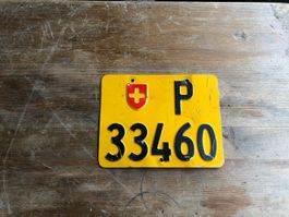 Nummernschild PTT Post Mofa ausrangiert P 33460
