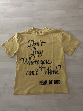 T-Shirt Fear of God yellow graphic print size S new