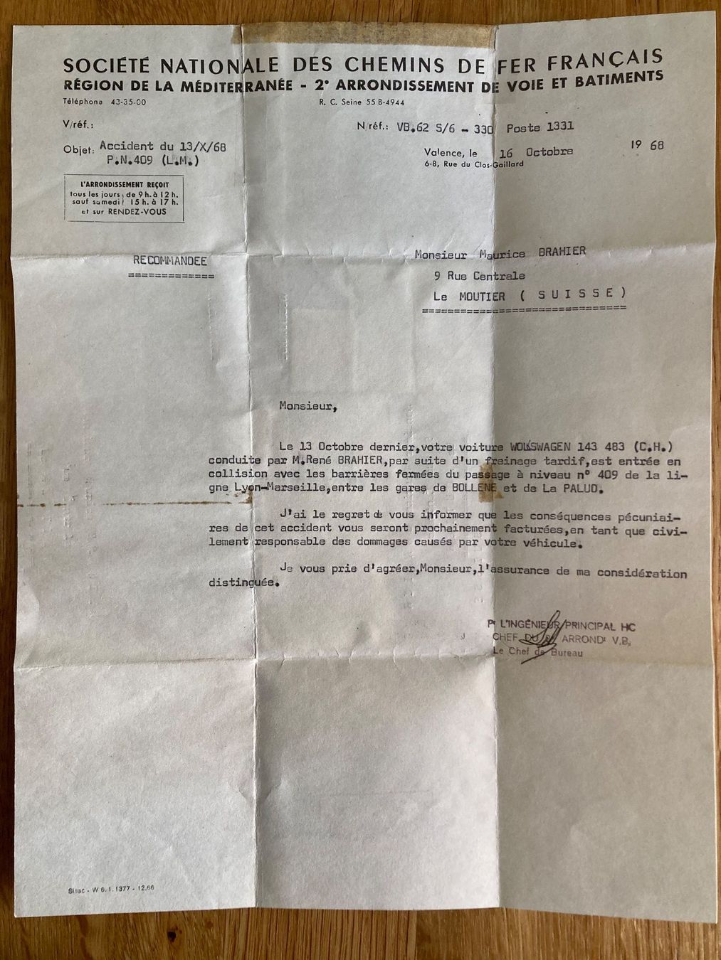 Alle Briefmarken: Recommandé - France 1960 - Moutier – Gebraucht aus Orvin von Pyaeschli 2