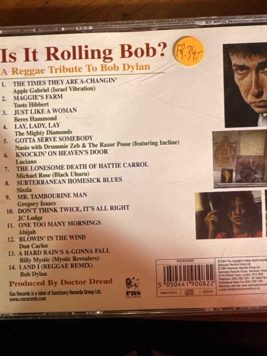 CD: 2 CD Is It Rolling Bob Reggae Tribute to Bob Dylan – Usato da Merligen venduto da barratt 1