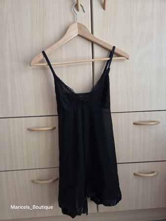 Nachthemd Black  lace camisole babydoll fits size s to m