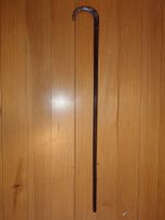 Spazierstock Holz mit silberfarbenem Griff Länge 80cm