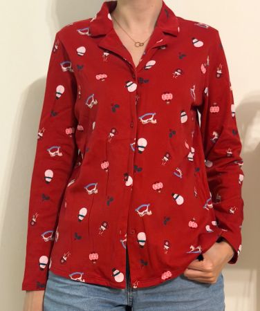Schlafanzug Pyjama Shirt S/M Tezenis Baumwolle wie neu
