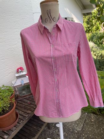 weiss rot karierte Bluse von Milano Gr. 38