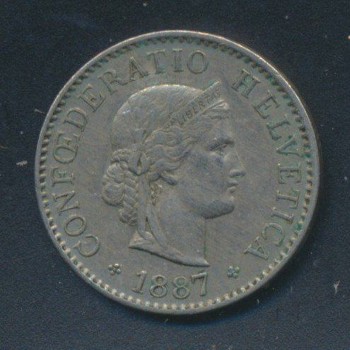 Tutti le monete: 5 Rp. 1887 ss+ – Usato da Roggwil BE venduto da Stampdealer3 1