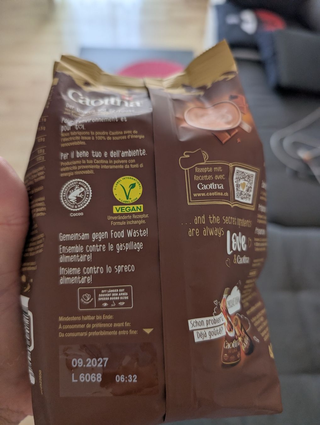 Migros Cibi & Specialità: Caotina Original Schokolade Pulver 400g – Nuovo e nell'imballaggio originale da Winterthur venduto da Sushy-Power 1