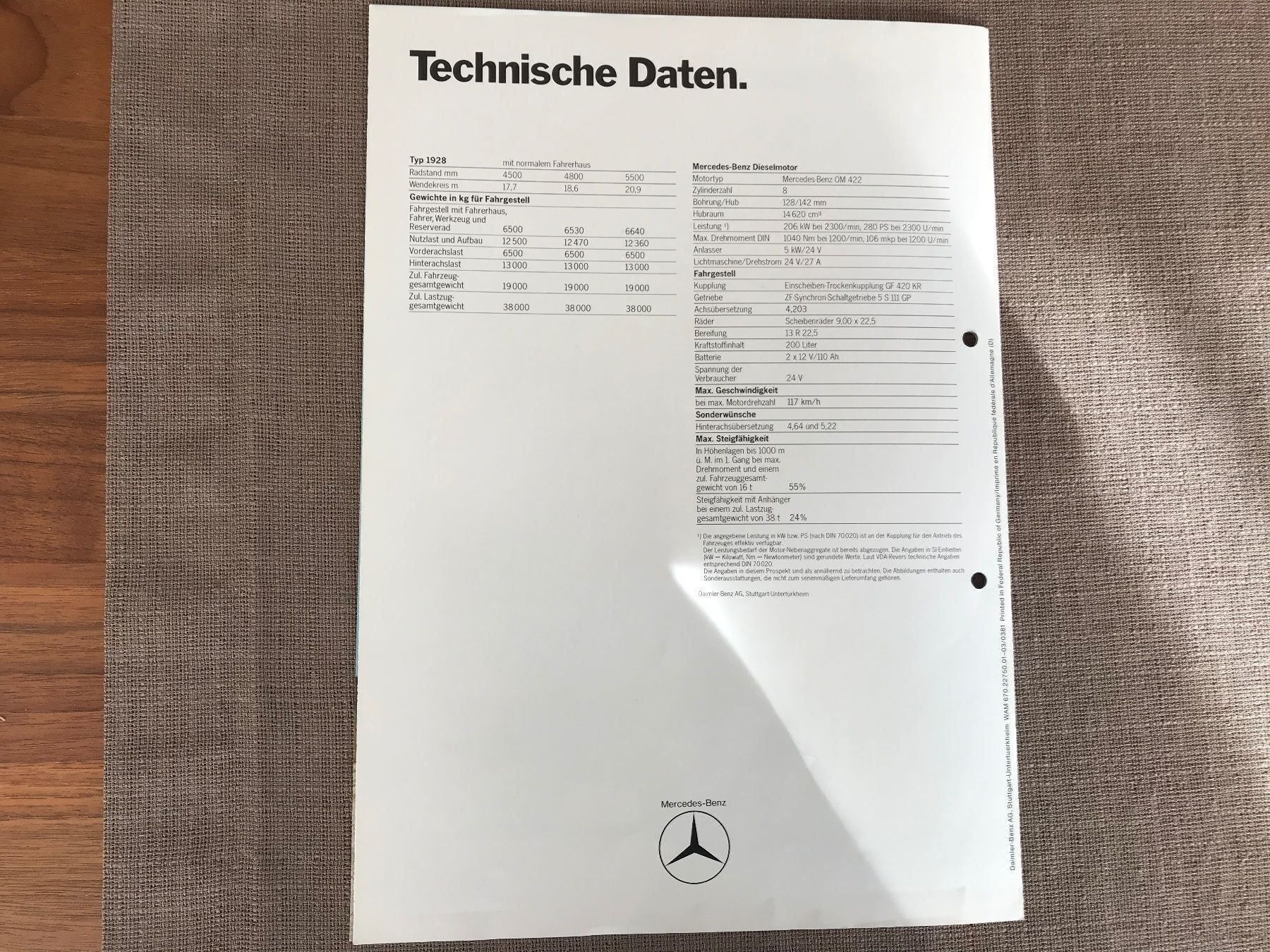 Autocarri: Mercedes Prospekt – Usato da Balterswil venduto da Jeko1967 2