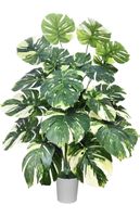 Kunstpflanze, 101cm Monstera im Topf, für Innen & Außen Deko