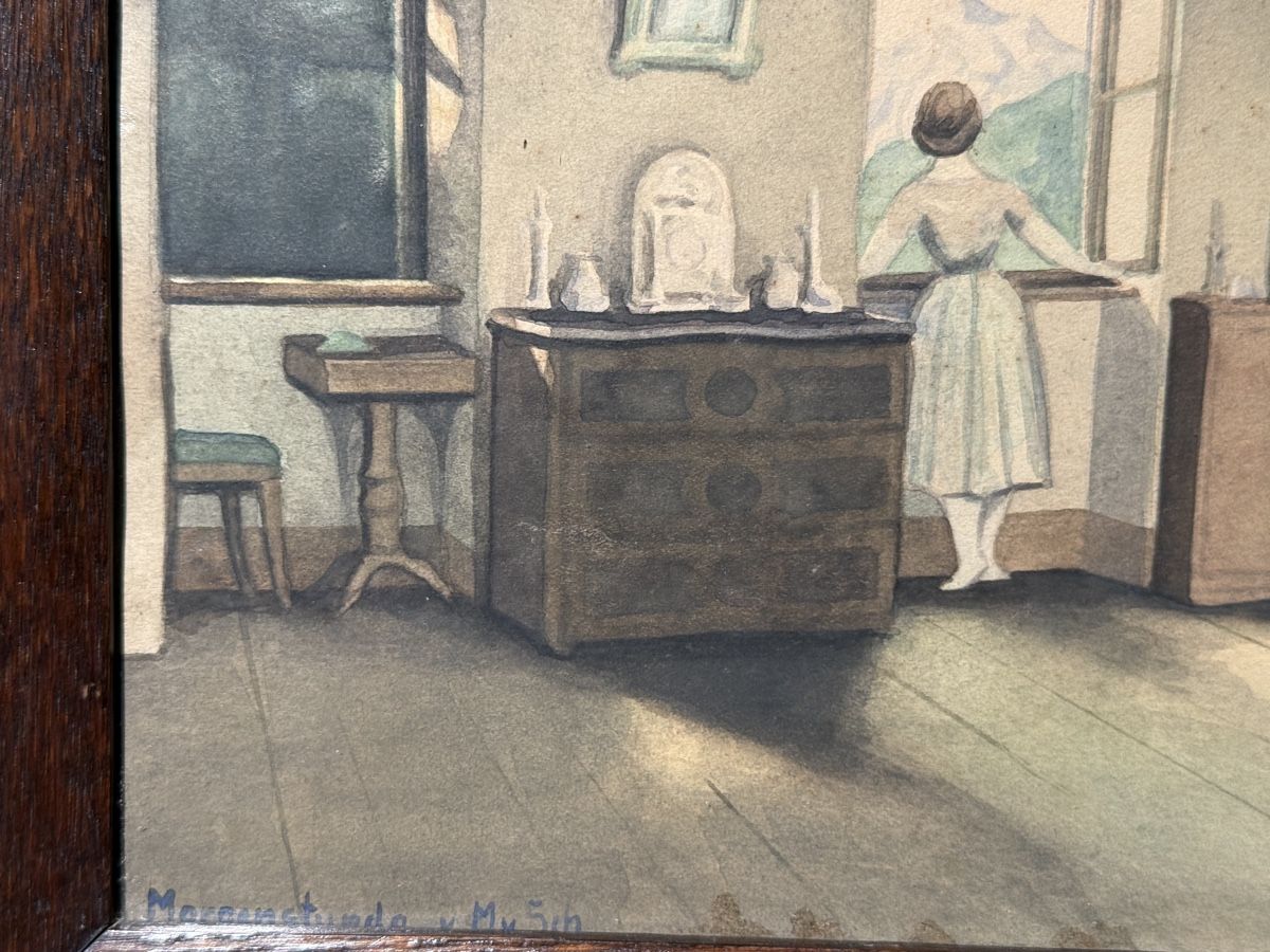 Dipinti: Die Morgenstunde Aquarell aus 1917 – Usato da schaffhausen venduto da VintAntik_1980 7