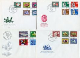 1 Lot 4 FDC Pro Patria und Werbe