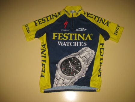 Rad Velo Trikot FESTINA WATCHES Unterschrieben auf Trikot