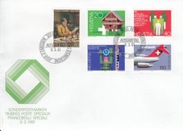 1981 FDC Ballenberg Behinderte Alb. Anker Montreux Swissair