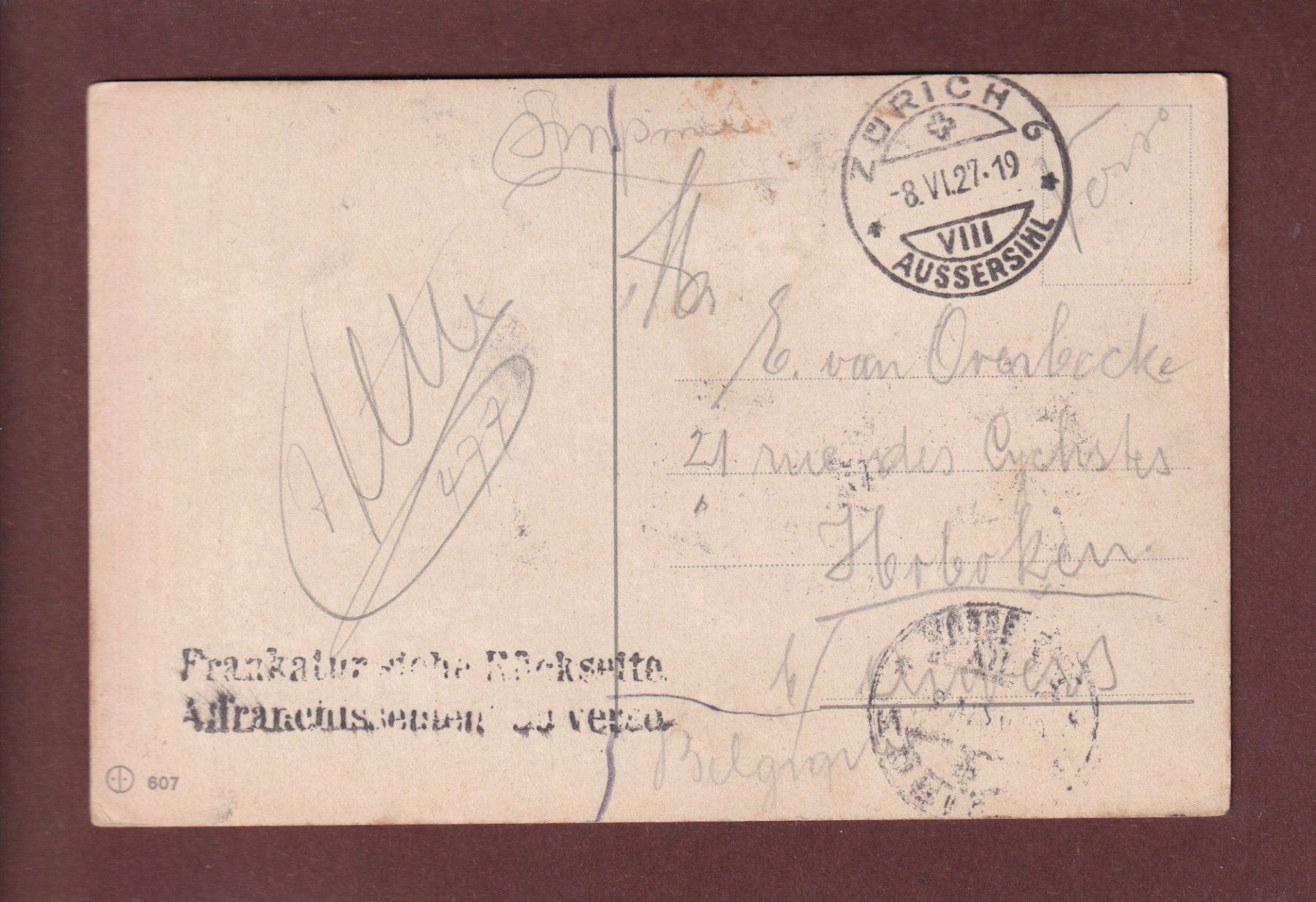 Ansichtskarten: Gruss aus ZÜRICH - 1927 – Gebraucht aus Pully von nicecards-shop 1
