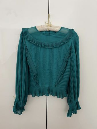 LIKE SANDRO Elegant Green Blouse, Size S
