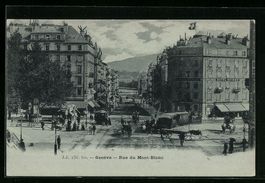 Geneve, Rue du Mont-Blanc mit Kleinbahn