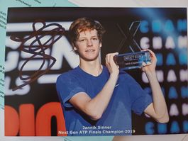 Jannik Sinner original Autogramm, erste AK 2019, selten