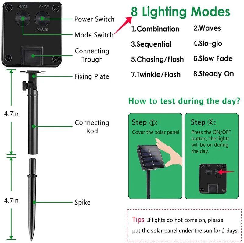 Ghirlande e barre luminose: Solar Kristall kugel Lichterketten 8 mod – Nuovo (secondo la descrizione) da Uerkheim venduto da Kaufoption 6