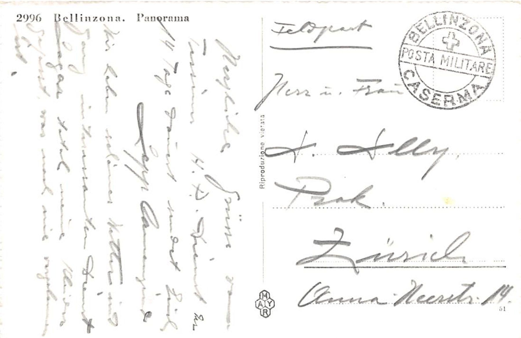 Cartes postales: Bellinzona, Panorama – D'occasion à Ottikon b.Kemptth. par Neptun1974 1