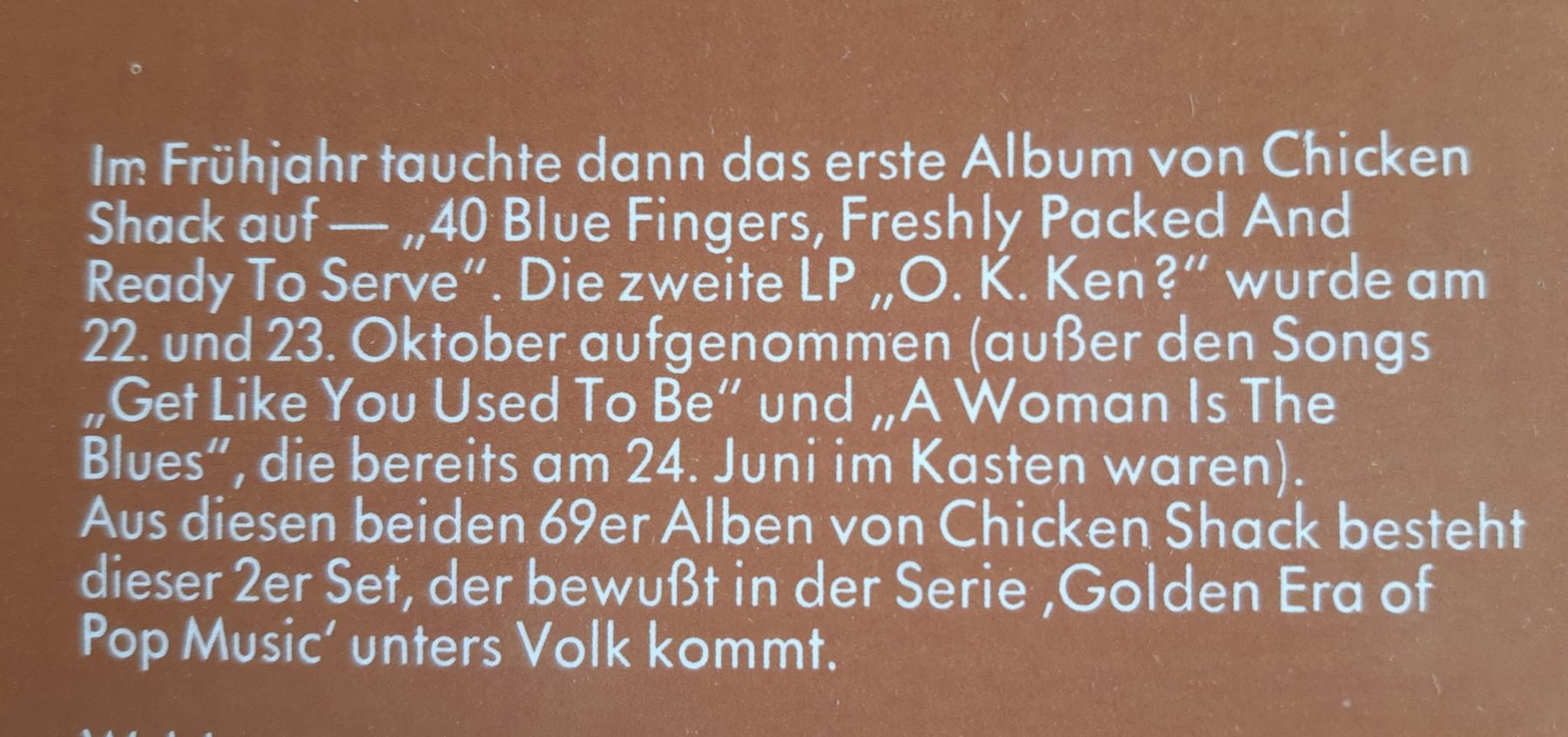 Dischi in vinile: CHICKEN SHACK: Chicken Shack   (2LP) – Usato da Frick venduto da kyb_yq8h 4