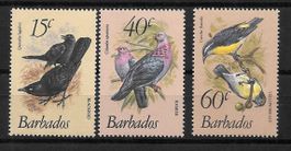 Barbados Serie 551 - 553 Vögel ** 1.3.1982