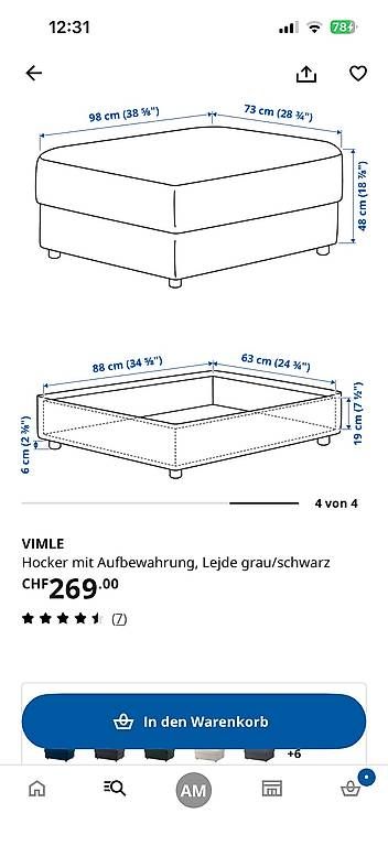 Ikea Hocker: Ikea Vimle Hocker 2 St vorhanden – Gebraucht aus Spiegel b. Bern von Pabasa 2
