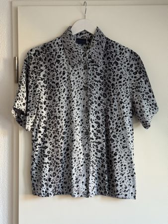 Biaggini, Size 38, Viscose Gray Animal Print Shirt