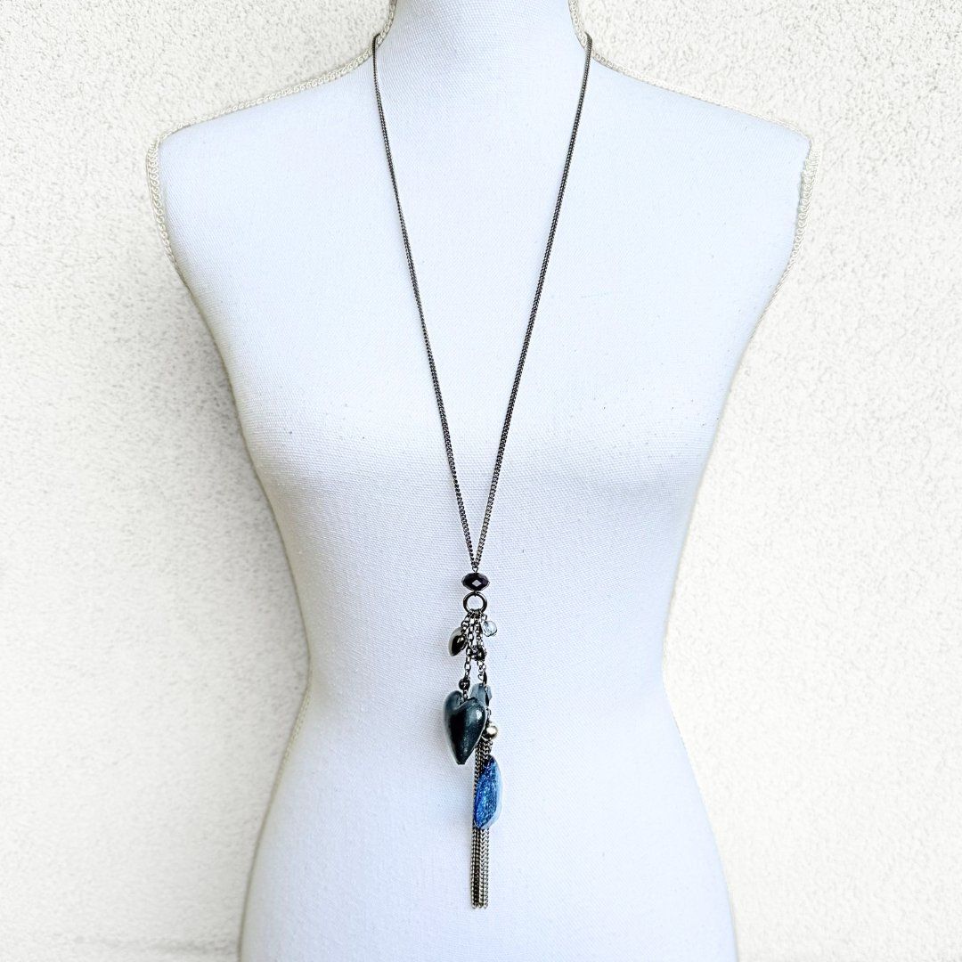 Catenine: Collier Long Bleu Coeur – Usato da Vevey venduto da secondlifevevey 1