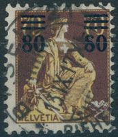1915 - Helvetia mit Schwert - Abart - Voll Stempel