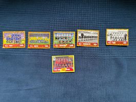 6 Panini Sammelbilder von Weltmeistermannschaften