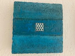 Bild modern türkis blau grün petrol 18 x18 Papierkun