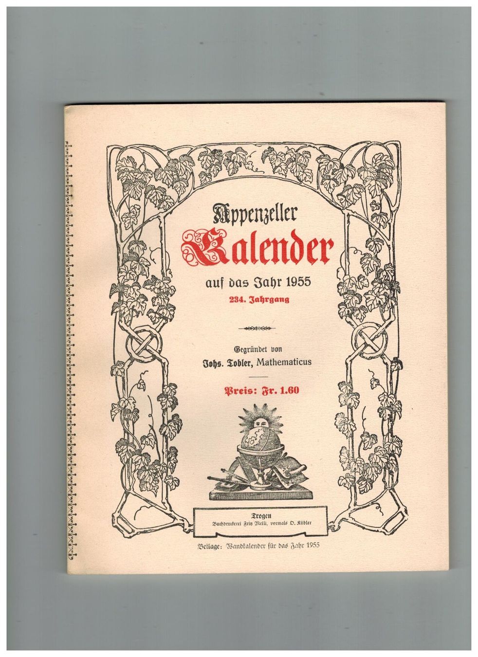 Calendari: Appenzeller Kalender 1955 – Nuovo (secondo la descrizione) da Biel-Benken BL venduto da rud_yc8p
