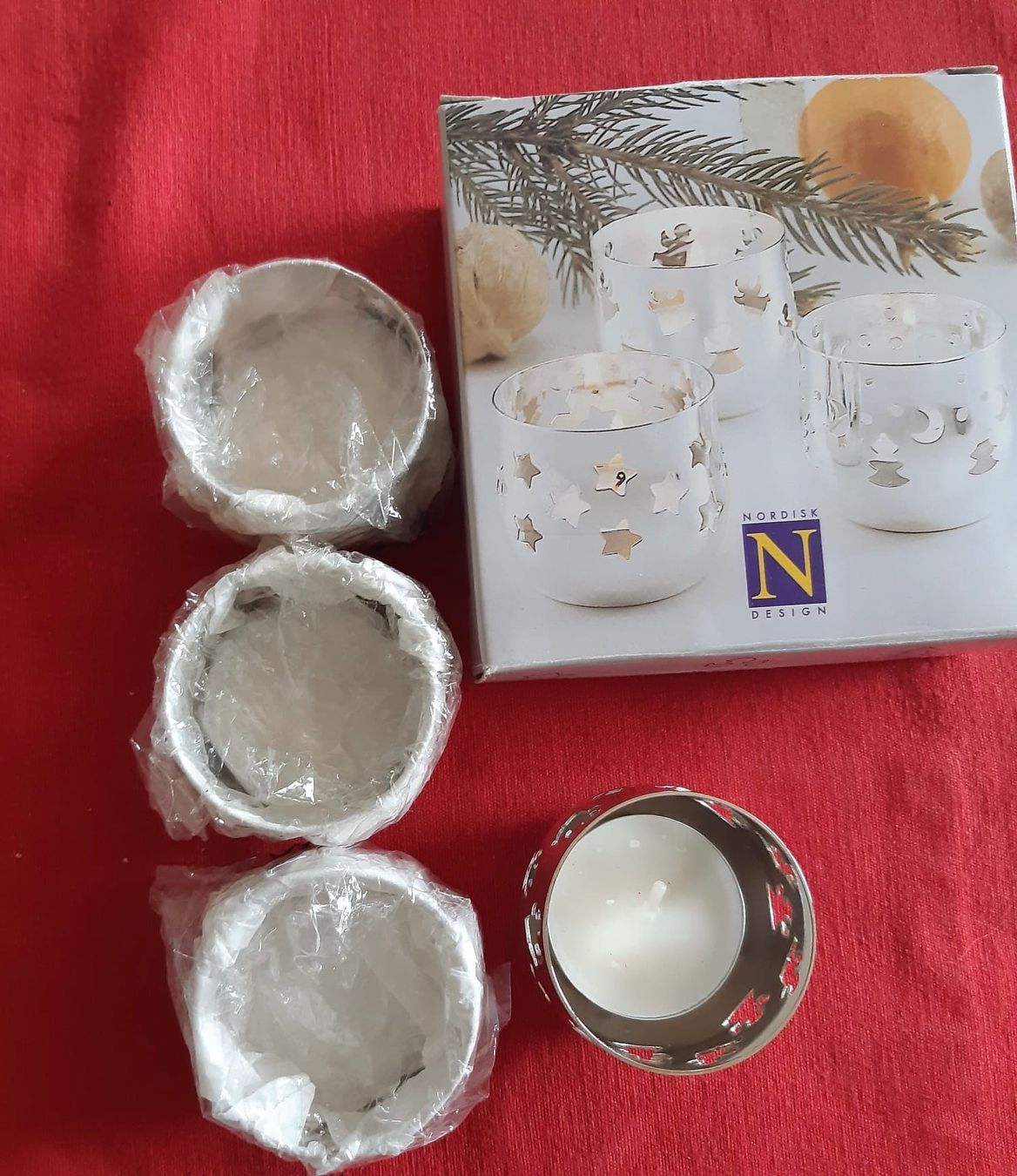 Portacandele: 4  Teelichter versilbert NEU – Nuovo e nell'imballaggio originale da Luzern venduto da Sontru 1
