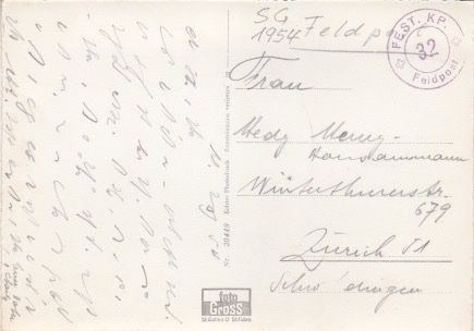Cartoline postali: Mels mit Gonzen. 1954 – Usato da Schlieren venduto da petros38 1