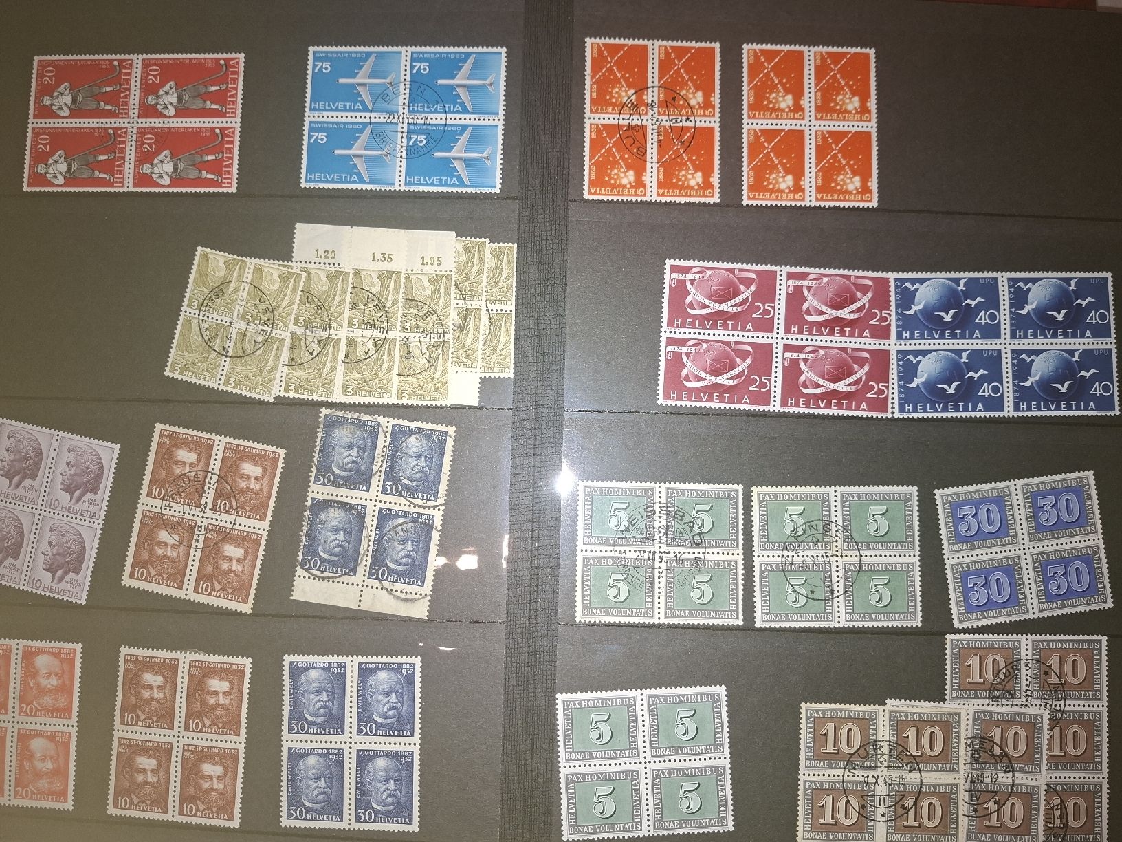 Tutti i francobolli: Blockalbum diverser 4er Blocks teils Dublettiert  – Usato da Balgach venduto da SIMEON27 6