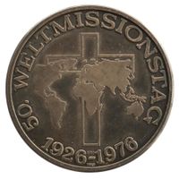 Medaille 50. Weltmissionstag 1976 Kirche Silber
