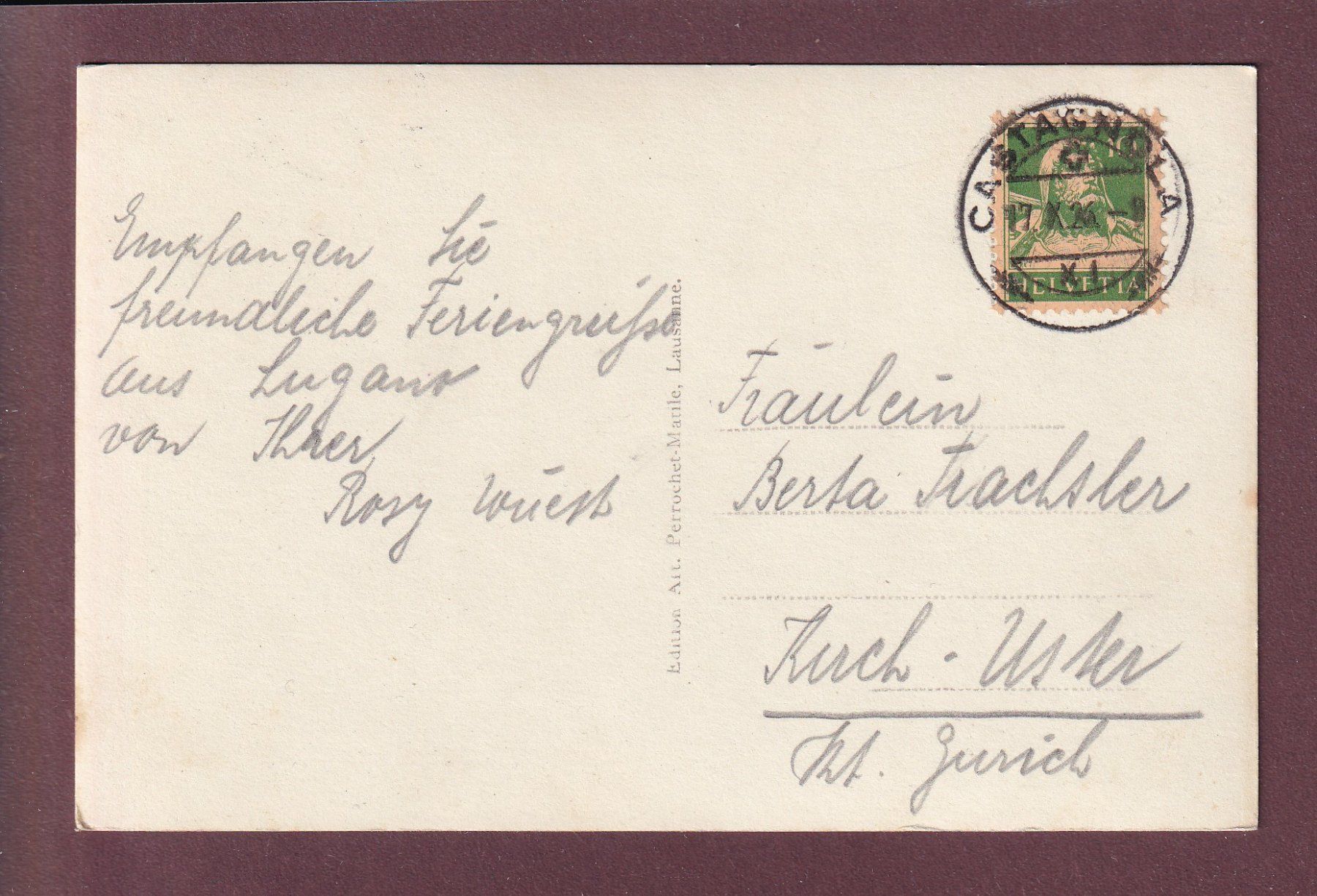 Cartoline postali: Monte Brè e CASTAGNOLA - 1926 – Usato da Pully venduto da nicecards 1