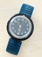 Vintage Swatch POP Damenuhr mit blauem Armband, Top!