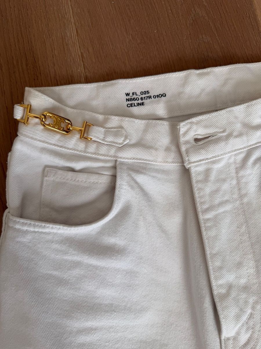 Celine Jeans: Celine White Jeans with logo! – Usato da Zürich venduto da maricampos