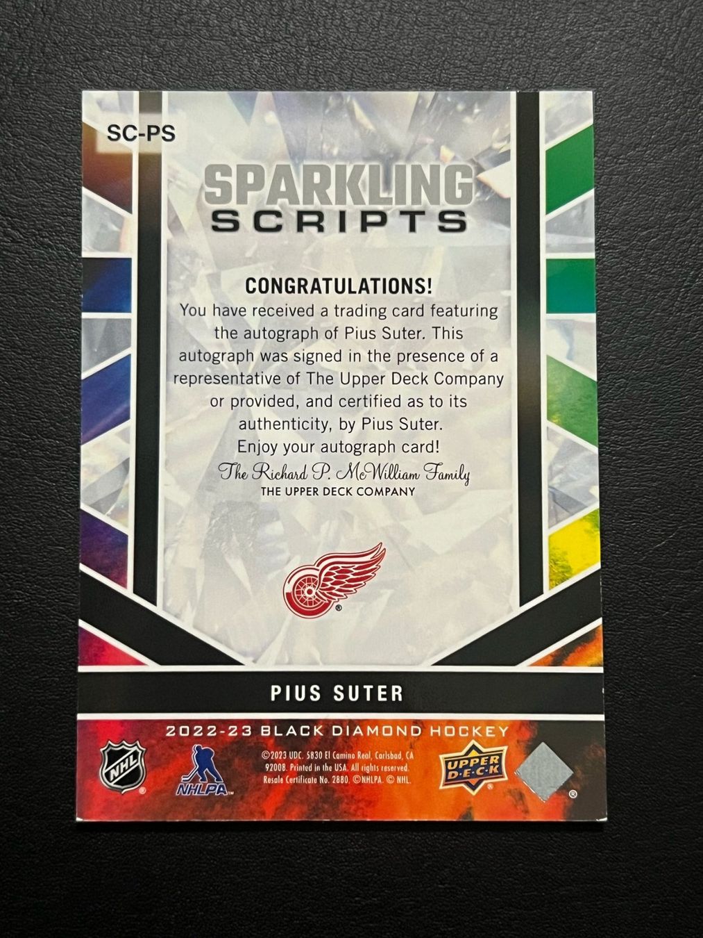 NHL Carte collezionabili: Pius Suter 2022 Sparkling Scripts Detroit Red Wings – Nuovo (secondo la descrizione) da Möhlin venduto da SwissHockeyCards 1