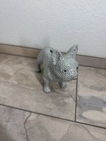 Spardose Französische Bulldogge silber glitzernd gebraucht