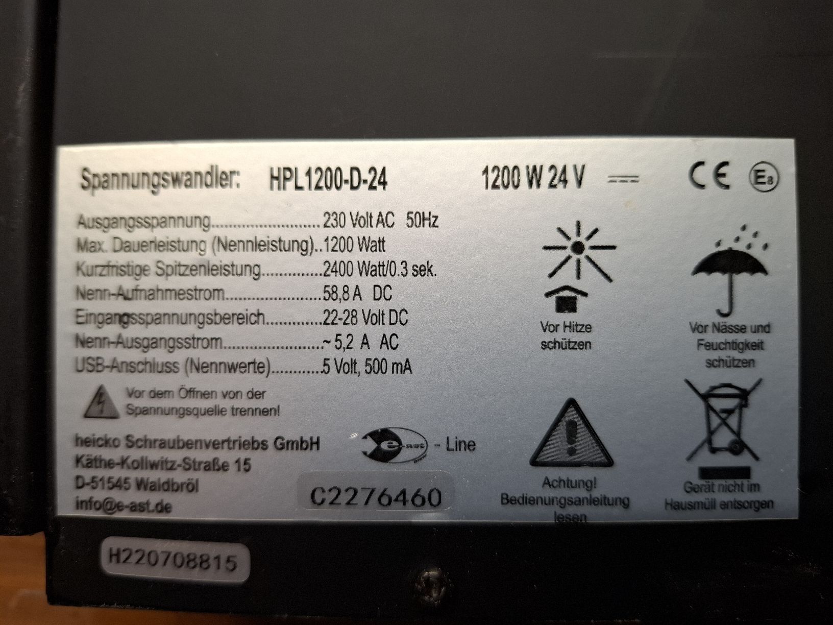 Inverter: Wechselrichter 24 / 220 Volt – Nuovo e nell'imballaggio originale da Schwanden-Brienz venduto da Burgiba3000 4