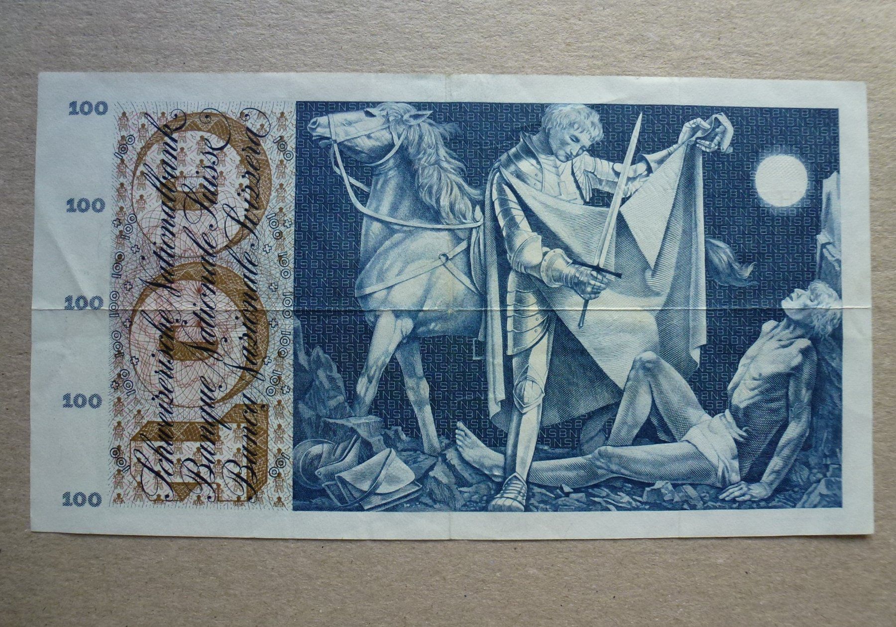 Banknoten: Schweiz ++ 100 Franken 4. Oktober 1957 – Gebraucht aus Walkringen von Casablanca777 1