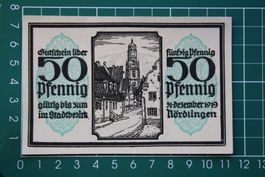 currency germany voucher nördlingen 50 pfennig 1919