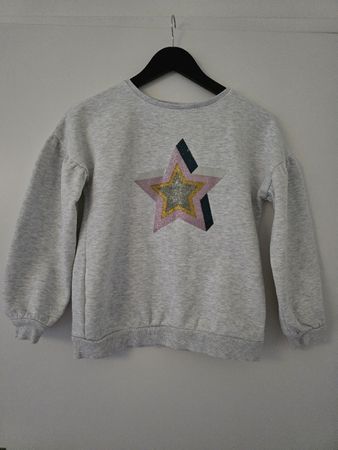 Manguun Teens Pullover Sweatshirt Gr. 152 Grau Glitzer Stern
