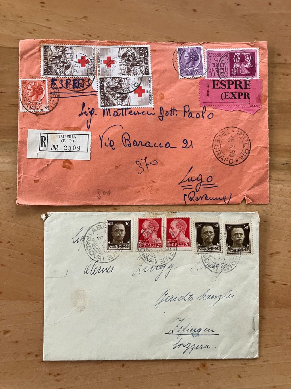 Tutti i francobolli: Italien, 55 Belege, Briefe, alte FDC, Postkarten, Ansichtsk – Usato da Näfels venduto da cff2202 6
