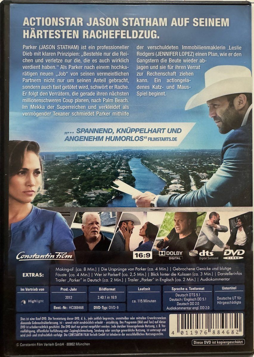 Tutti i DVDs: DVD - PARKER - AKTION - MIT JASON STATHAM – Usato da Wisen venduto da gigisna 2