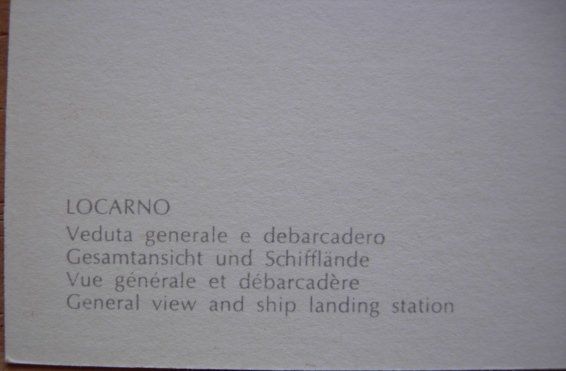 Cartoline postali: Ansichtskarte ungelaufen - Locarno / Schifflände – Usato da Dübendorf venduto da rumpumpel 3