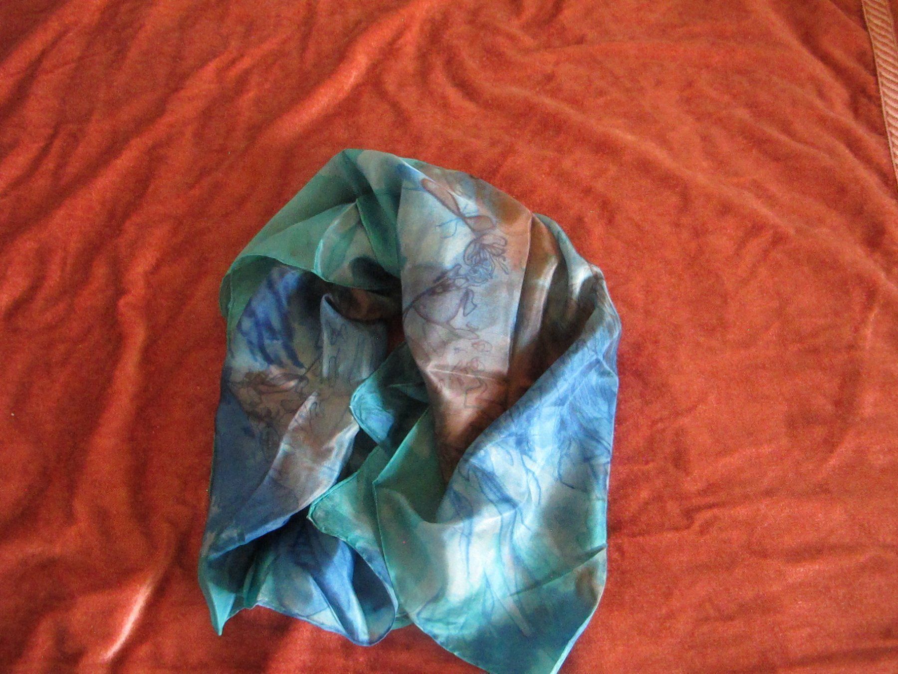 Foulards, Tücher & Schals: 100% Seide Tuch Handrolliert – Neu (gemäss Beschreibung) aus Löhningen von Chimae67 2