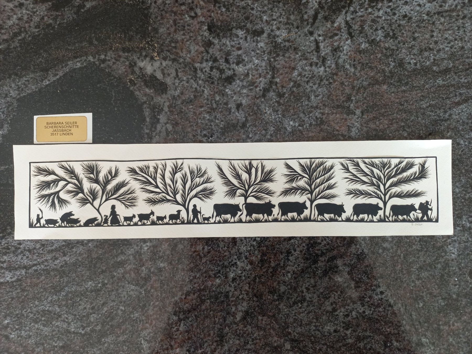 Arts picturaux & lithographies: Original Scherenschnitt von Barbara Seiler – Neuf (Voir description) à Kaufdorf par EdelmannPaPrintGmbH
