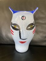 Kosta Boda Vase Ulrica Hydman-Vallien Handgemalt Blau Weiss 